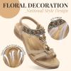 imageLittleplum Womens Sandals Arch Support Summer Beach Sandals Comfort Walking Shoes Bohemian Flip Flops Sandals for WomenCasual Apricot