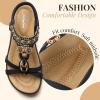 imageLittleplum Womens Sandals Arch Support Summer Beach Sandals Comfort Walking Shoes Bohemian Flip Flops Sandals for WomenCasual Black