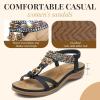 imageLittleplum Womens Sandals Arch Support Summer Beach Sandals Comfort Walking Shoes Bohemian Flip Flops Sandals for WomenCasual Black