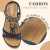 imageLittleplum Womens Sandals Arch Support Summer Beach Sandals Comfort Walking Shoes Bohemian Flip Flops Sandals for WomenCasual Blue