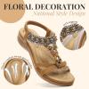 imageLittleplum Womens Sandals Arch Support Summer Beach Sandals Comfort Walking Shoes Bohemian Flip Flops Sandals for WomenCasual Brown