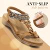 imageLittleplum Womens Sandals Arch Support Summer Beach Sandals Comfort Walking Shoes Bohemian Flip Flops Sandals for WomenCasual Brown