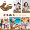 imageLittleplum Womens Sandals Arch Support Summer Beach Sandals Comfort Walking Shoes Bohemian Flip Flops Sandals for WomenCasual Brown