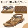 imageLittleplum Womens Sandals Arch Support Summer Beach Sandals Comfort Walking Shoes Bohemian Flip Flops Sandals for WomenCasual Brown