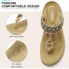 imageLittleplum Womens Sandals Arch Support Summer Beach Sandals Comfort Walking Shoes Bohemian Flip Flops Sandals for WomenElegance Apricot