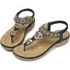 imageLittleplum Womens Sandals Arch Support Summer Beach Sandals Comfort Walking Shoes Bohemian Flip Flops Sandals for WomenElegance Black