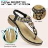 imageLittleplum Womens Sandals Arch Support Summer Beach Sandals Comfort Walking Shoes Bohemian Flip Flops Sandals for WomenElegance Black