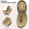 imageLittleplum Womens Sandals Arch Support Summer Beach Sandals Comfort Walking Shoes Bohemian Flip Flops Sandals for WomenElegance Blue