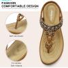 imageLittleplum Womens Sandals Arch Support Summer Beach Sandals Comfort Walking Shoes Bohemian Flip Flops Sandals for WomenElegance Brown
