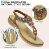 imageLittleplum Womens Sandals Arch Support Summer Beach Sandals Comfort Walking Shoes Bohemian Flip Flops Sandals for WomenElegance Brown