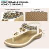 imageLittleplum Womens Sandals Arch Support Summer Beach Sandals Comfort Walking Shoes Bohemian Flip Flops Sandals for WomenElegance White