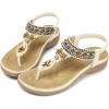 imageLittleplum Womens Sandals Arch Support Summer Beach Sandals Comfort Walking Shoes Bohemian Flip Flops Sandals for WomenElegance White