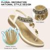 imageLittleplum Womens Sandals Arch Support Summer Beach Sandals Comfort Walking Shoes Bohemian Flip Flops Sandals for WomenElegance White