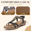 imageLittleplum Womens Sandals Arch Support Summer Beach Sandals Comfort Walking Shoes Bohemian Flip Flops Sandals for WomenFashion Black