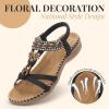 imageLittleplum Womens Sandals Arch Support Summer Beach Sandals Comfort Walking Shoes Bohemian Flip Flops Sandals for WomenFashion Black