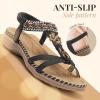 imageLittleplum Womens Sandals Arch Support Summer Beach Sandals Comfort Walking Shoes Bohemian Flip Flops Sandals for WomenFashion Black
