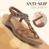 imageLittleplum Womens Sandals Arch Support Summer Beach Sandals Comfort Walking Shoes Bohemian Flip Flops Sandals for WomenFashion Brown