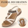 imageLittleplum Womens Sandals Arch Support Summer Beach Sandals Comfort Walking Shoes Bohemian Flip Flops Sandals for WomenFashion Cream White