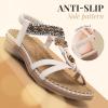 imageLittleplum Womens Sandals Arch Support Summer Beach Sandals Comfort Walking Shoes Bohemian Flip Flops Sandals for WomenFashion Cream White