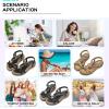 imageLittleplum Womens Sandals Comfort Arch Support Sandals Summer Walking Shoes Casual Ankle Elastic Flip Flops SandalsCasual Apricot