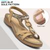 imageLittleplum Womens Sandals Comfort Arch Support Sandals Summer Walking Shoes Casual Ankle Elastic Flip Flops SandalsCasual Apricot