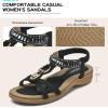 imageLittleplum Womens Sandals Comfort Arch Support Sandals Summer Walking Shoes Casual Ankle Elastic Flip Flops SandalsCasual Black
