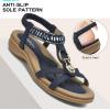 imageLittleplum Womens Sandals Comfort Arch Support Sandals Summer Walking Shoes Casual Ankle Elastic Flip Flops SandalsCasual Blue