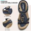imageLittleplum Womens Sandals Comfort Arch Support Sandals Summer Walking Shoes Casual Ankle Elastic Flip Flops SandalsCasual Blue