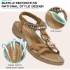 imageLittleplum Womens Sandals Comfort Arch Support Sandals Summer Walking Shoes Casual Ankle Elastic Flip Flops SandalsCasual Brown