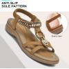 imageLittleplum Womens Sandals Comfort Arch Support Sandals Summer Walking Shoes Casual Ankle Elastic Flip Flops SandalsCasual Brown