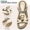 imageLittleplum Womens Sandals Comfort Arch Support Sandals Summer Walking Shoes Casual Ankle Elastic Flip Flops SandalsCasual Cream White