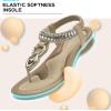 imageLittleplum Womens Sandals Comfort Arch Support Sandals Summer Walking Shoes Casual Ankle Elastic Flip Flops SandalsChic Apricot