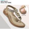 imageLittleplum Womens Sandals Comfort Arch Support Sandals Summer Walking Shoes Casual Ankle Elastic Flip Flops SandalsChic Apricot