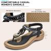 imageLittleplum Womens Sandals Comfort Arch Support Sandals Summer Walking Shoes Casual Ankle Elastic Flip Flops SandalsChic Black