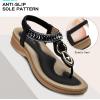 imageLittleplum Womens Sandals Comfort Arch Support Sandals Summer Walking Shoes Casual Ankle Elastic Flip Flops SandalsChic Black
