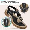 imageLittleplum Womens Sandals Comfort Arch Support Sandals Summer Walking Shoes Casual Ankle Elastic Flip Flops SandalsChic Black