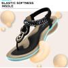 imageLittleplum Womens Sandals Comfort Arch Support Sandals Summer Walking Shoes Casual Ankle Elastic Flip Flops SandalsChic Black