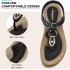 imageLittleplum Womens Sandals Comfort Arch Support Sandals Summer Walking Shoes Casual Ankle Elastic Flip Flops SandalsChic Black