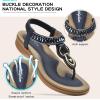 imageLittleplum Womens Sandals Comfort Arch Support Sandals Summer Walking Shoes Casual Ankle Elastic Flip Flops SandalsChic Blue