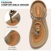 imageLittleplum Womens Sandals Comfort Arch Support Sandals Summer Walking Shoes Casual Ankle Elastic Flip Flops SandalsChic Brown
