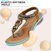 imageLittleplum Womens Sandals Comfort Arch Support Sandals Summer Walking Shoes Casual Ankle Elastic Flip Flops SandalsChic Brown
