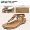 imageLittleplum Womens Sandals Comfort Arch Support Sandals Summer Walking Shoes Casual Ankle Elastic Flip Flops SandalsChic Brown