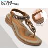 imageLittleplum Womens Sandals Comfort Arch Support Sandals Summer Walking Shoes Casual Ankle Elastic Flip Flops SandalsChic Brown