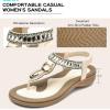 imageLittleplum Womens Sandals Comfort Arch Support Sandals Summer Walking Shoes Casual Ankle Elastic Flip Flops SandalsChic Cream White