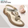 imageLittleplum Womens Sandals Comfort Arch Support Sandals Summer Walking Shoes Casual Ankle Elastic Flip Flops SandalsChic Cream White