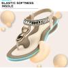 imageLittleplum Womens Sandals Comfort Arch Support Sandals Summer Walking Shoes Casual Ankle Elastic Flip Flops SandalsChic Cream White