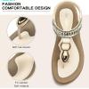 imageLittleplum Womens Sandals Comfort Arch Support Sandals Summer Walking Shoes Casual Ankle Elastic Flip Flops SandalsChic Cream White