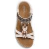 imageLittleplum Womens Sandals Arch Support Summer Beach Sandals Comfort Walking Shoes Bohemian Flip Flops Sandals for WomenFashion Cream White