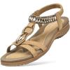 imageLittleplum Womens Sandals Comfort Arch Support Sandals Summer Walking Shoes Casual Ankle Elastic Flip Flops SandalsCasual Apricot