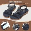 imageLittleplum Womens Sandals Arch Support Slingback Rhinestone Dressy Sandals Comfort Summer Shoes Ankle Strap Elastic Flats for Beach WalkingCasual Chic Blue